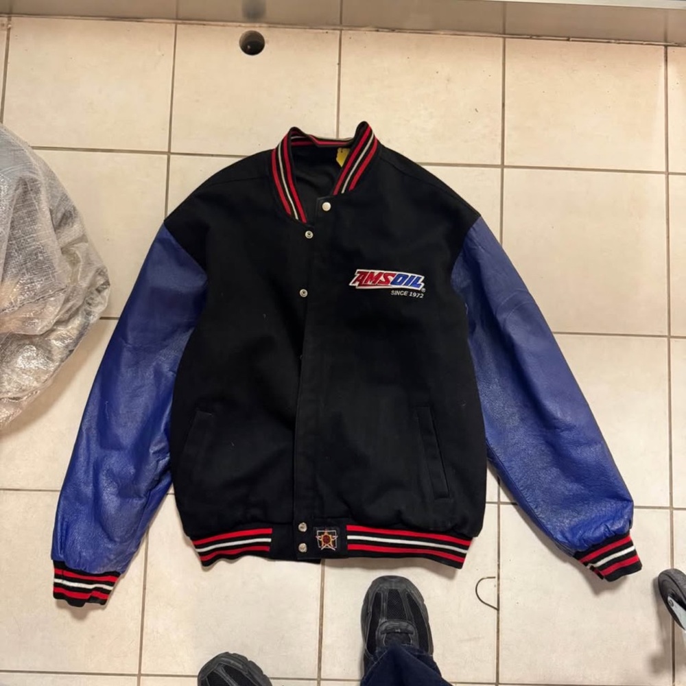 JH Design Amsoil Racing Reversible  Men's Varsity Jacket XL
